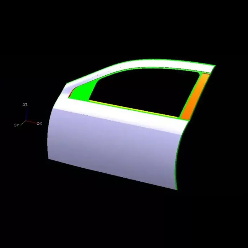 မော်တော်ကား၏ ဘယ်ဘက် ရှေ့တံခါး အပြင်ဘက် ကန့်လန့်ကာ တံဆိပ်တုံး အသေ